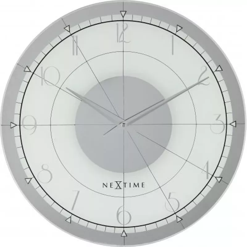 Relógio de parede NeXtime 8125 Fancy Round, Ø43 cm, branco/prateado
