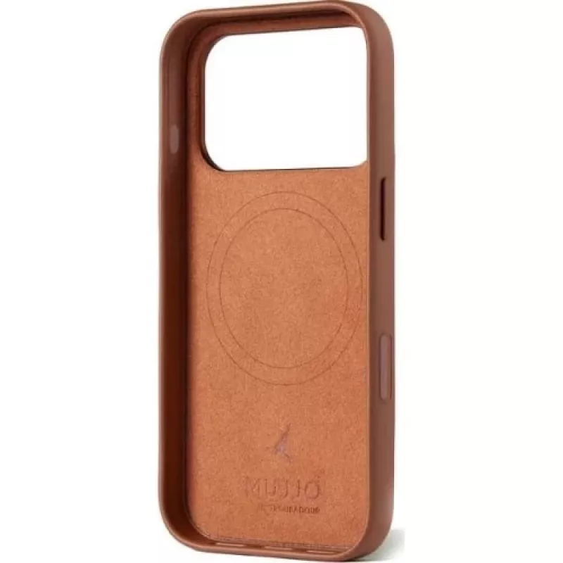 Mujjo Full Leder Case MagSafe capa para iPhone 17 Pro castanho