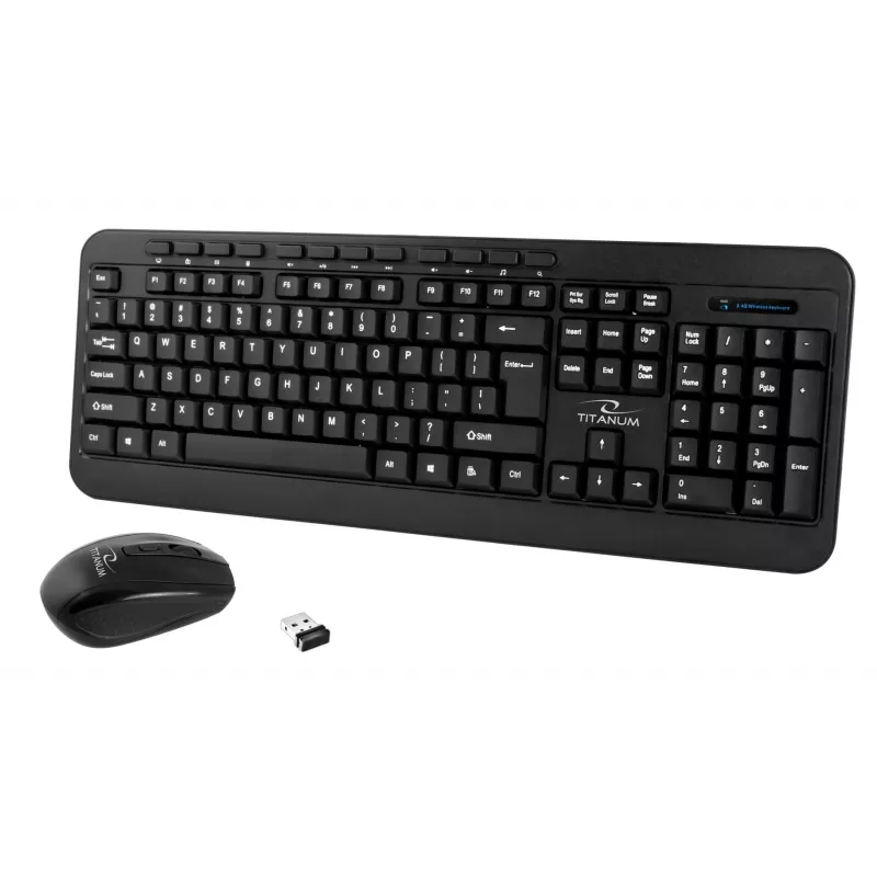Conjunto de teclado e rato sem fios ESPERANZA Akron TK109 2,4 GHz, recetor USB, preto