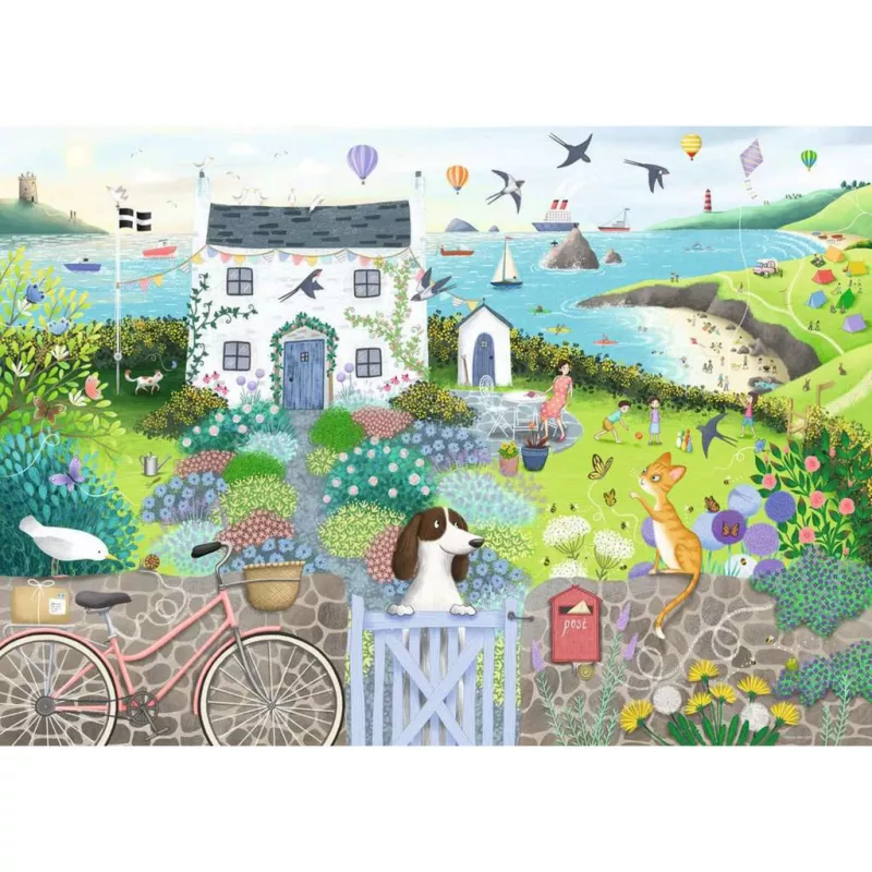 Puzzle Ravensburger Coastal Cottage 1000 peças, 700 mm de largura, 2 mm de espessura