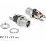 Ficha oca DC 5,5 x 2,5 mm conector fêmea, versão de encastrar para soldar DeLOCK 90057