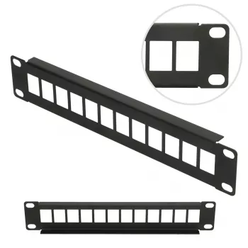 Patch panel Extralink 12 portas UTP caixa metálica 10 polegadas, preto