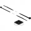 Base de fixação 25 x 25mm com abraçadeira L 300 x L 4,8mm preto, 10 pares