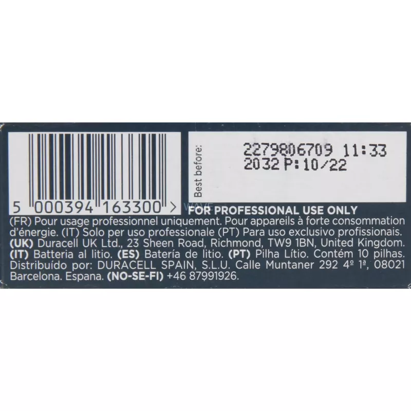 Pilha de lítio Duracell CR2 3V (modelo 163300) para câmaras e eletrónica
