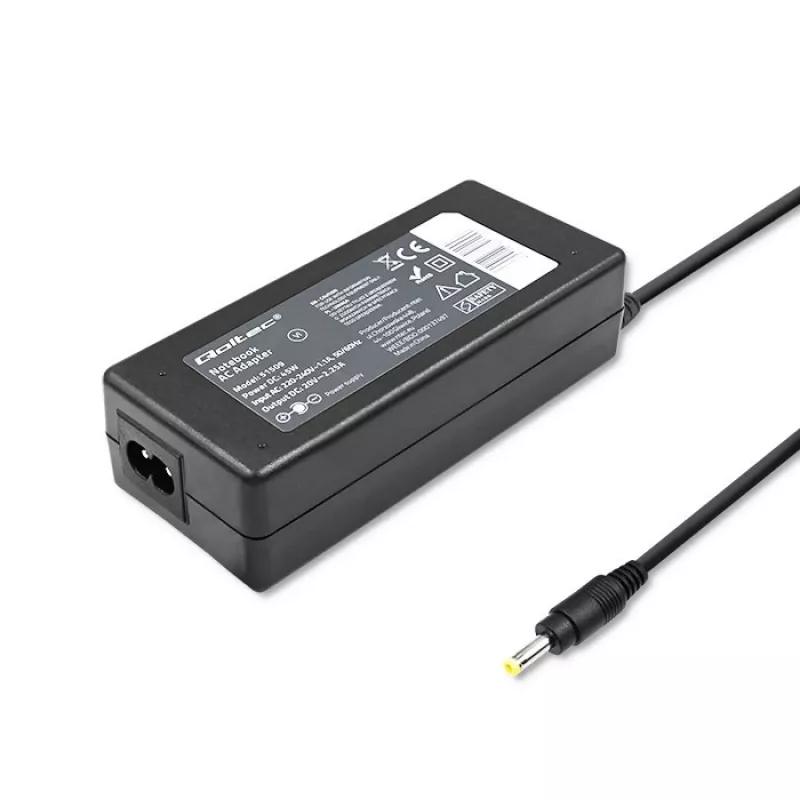 Fonte de alimentação Qoltec 51509 45W para Lenovo | 45W | 20V | 2,25A | 4,0*1,7 | +cabo de alimentação