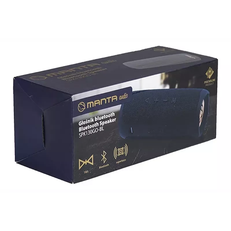 Manta SPK130GO BT coluna Bluetooth portátil, azul