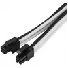 SilverStone PP07E - Cabo de extensão de alimentação - 8 pinos EPS12V (4+4) (M) para 8 pinos EPS12V (F) - 30 cm - Preto, branco (SST-PP07E-EP