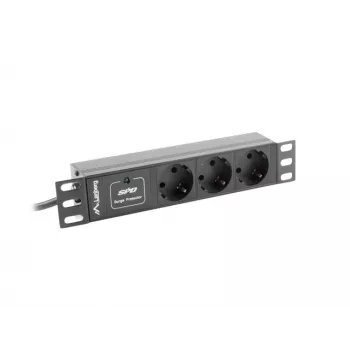 Unidade de distribuição de energia (PDU) Lanberg PDU-03F-0200-BK 1U preto 3 saídas AC (PDU-03E-0200-IEC-BK)