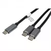 ROLINE - Cabo USB - USB-C de 24 pinos (M) para USB-C de 24 pinos (M) - USB 2.0 - 1,85 m - Alimentação USB (100 W) - Preto (11.02.8308)