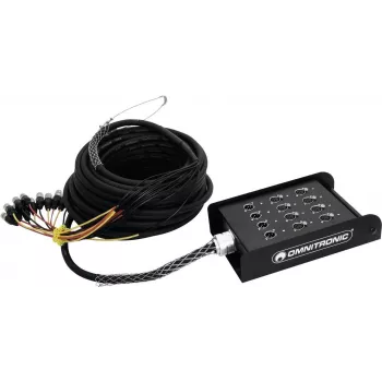 Stagebox Omnitronic Multicore 8/4 30 m — cabo multicore de áudio com 8 entradas e 4 returns, 30 metros de comprimento