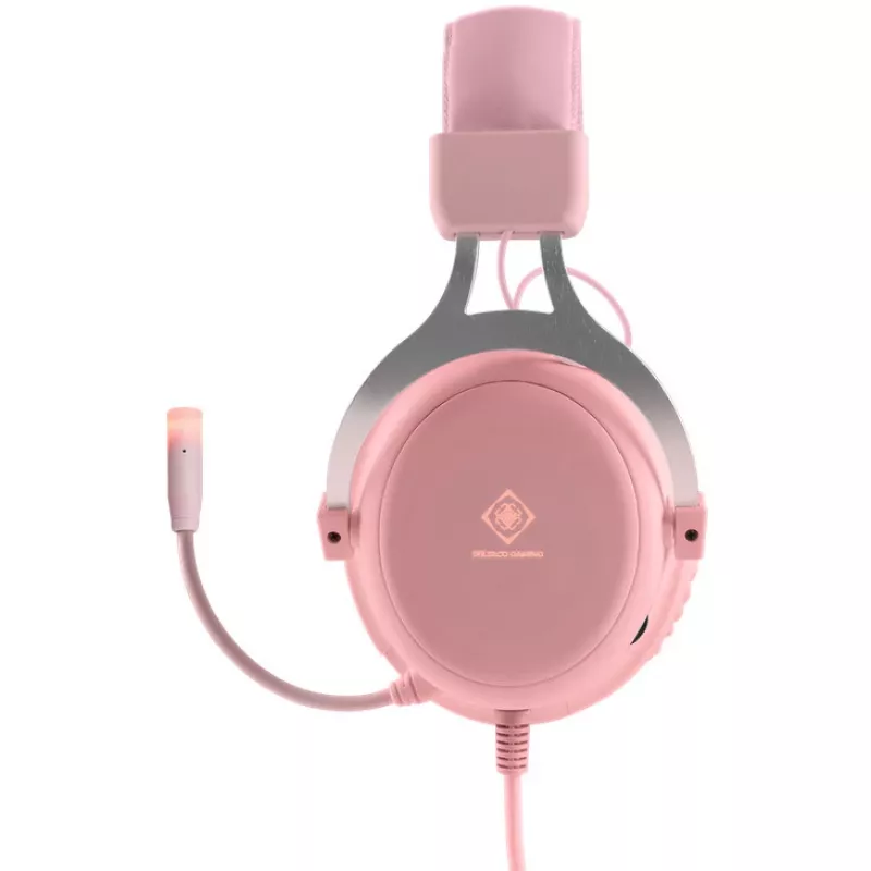 Deltaco GAM-030-P auscultadores e headset com fios headband gaming USB Type-A rosa (GAM-030-P)