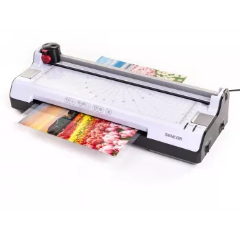 Plastificadora de escritório SENCOR SLA 230 A4, compatível com folhas A4, espessura de película 2x75–2x125 mm