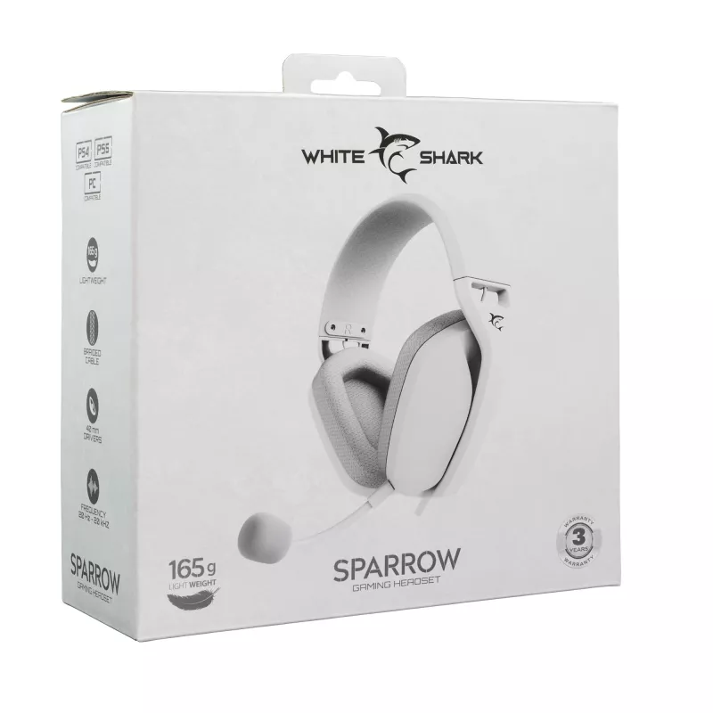 Auscultadores White Shark GH-2443 Sparrow branco