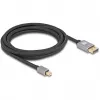 Cabo DisplayPort Delock - Mini DisplayPort (macho) para DisplayPort (macho) - DisplayPort 1.4 - 3,0 m - Suporta 8K 60 Hz - preto, cinzento (81093)
