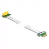 Placa riser DeLOCK PCI Express x1 macho para slot x1 90° angular com cabo FPC 30 cm