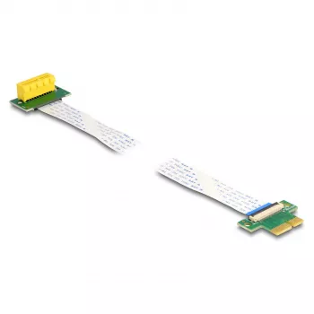 Placa riser DeLOCK PCI Express x1 macho para slot x1 90° angular com cabo FPC 30 cm