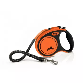 Trella de treino Flexi Xtreme 5 m, laranja/preta, média (até 35 kg)