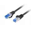 Cabo de rede LANBERG PCF6A-10CC-0150-BK Cat6a S/FTP RJ-45 1,5 m Preto