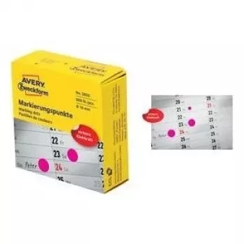Etiquetas autocolantes Avery Zweckform ETYKIETY ZF 3850 redondas 10 mm rosa