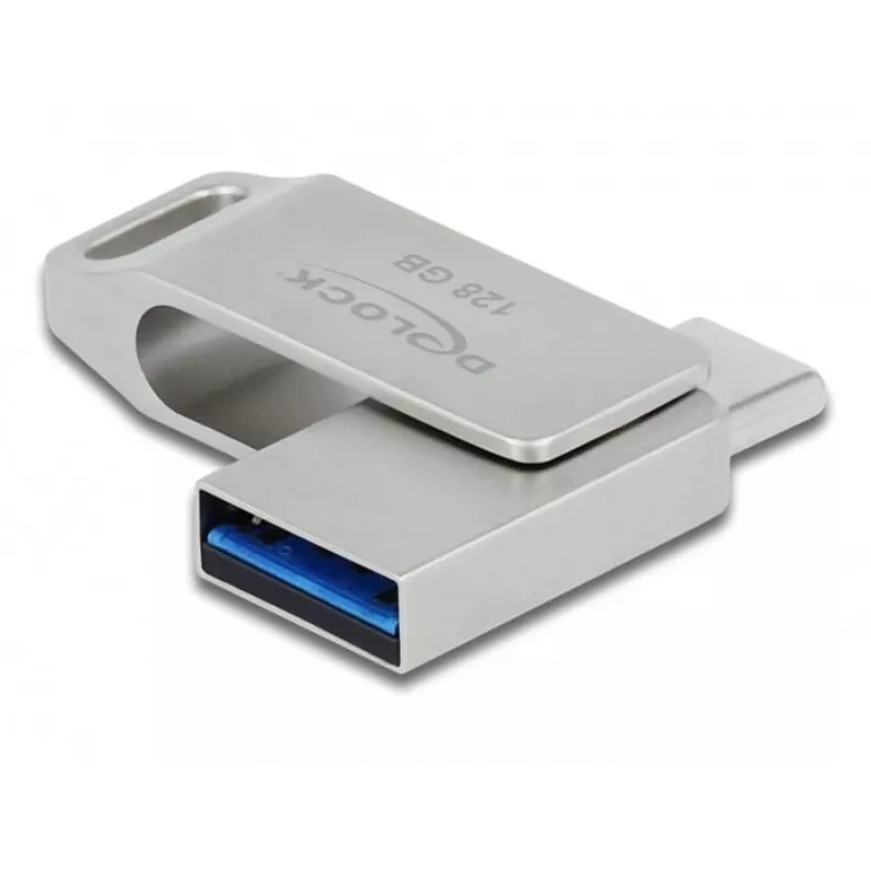 Pen drive DeLOCK 128 GB USB-C Type-A modelo rotativo