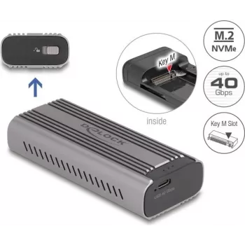 Caixa para SSD DeLOCK 42029 USB Type-C 40 Gbit/s para M.2 NVMe PCIe