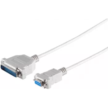 Cabo ShiverPeaks 78065-2 conector fêmea Sub-D de 9 pinos (DB9) para 25 pinos (DB25), comprimento 2 m