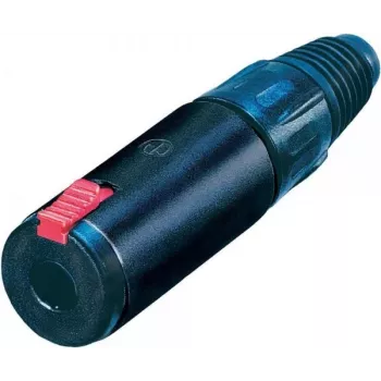 Neutrik cabo de bloqueio jack 1/4 - ficha de áudio - ficha estéreo fêmea - preto
