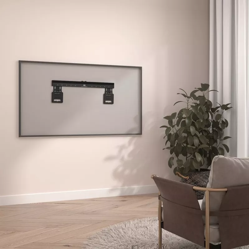 Suporte de parede para TV ultra-fino Maclean MC-481 para televisores planos e curvos de 37-80 polegadas, máx. 75 kg, VESA 600x400, suporte de TV universal