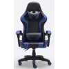 Cadeira de escritório Top e Shop REMUS – assento e encosto acolchoados, preta/azul, com rodas