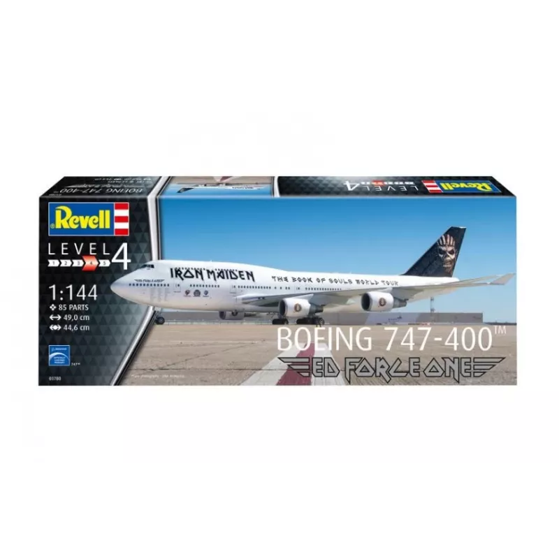 Revell 03780 Boeing 747-400 Iron Maiden Ed Force One escala 1:144 kit de montagem em plástico não pintado/não montado