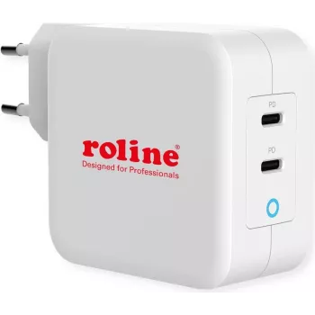 ROTRONIC-SECOMP Roline - fonte de alimentação - 100 Watt - 5 A - PD 3.0, QC 3.0 - 2 portas de saída (USB-C)