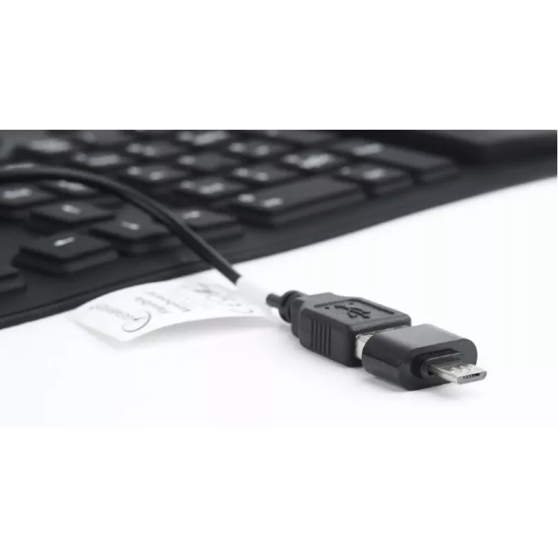 Teclado de silicone USB+PS/2 preto