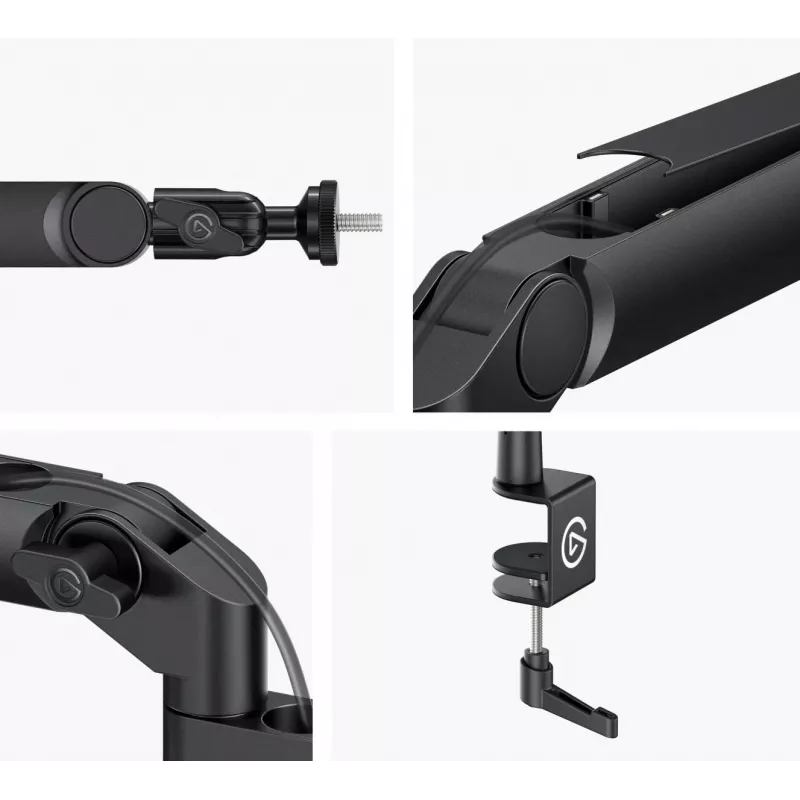 Braço para microfone Elgato Wave Mic Arm Low Profile — braço articulado de perfil baixo ajustável para estúdio e streaming