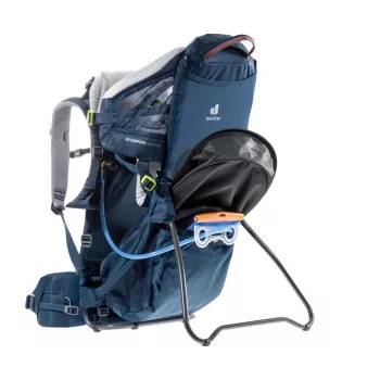 Mochila de transporte para bebé DEUTER Kid Comfort Active — azul, poliamida, até 22 kg, proteção solar, apoio para os pés, VariQuick, Lite Air