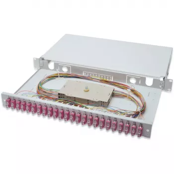 Painel de gestão de cabos Digitus DN-96322-4 SC OM4 Caixa de fusão de fibra ótica Cinzento