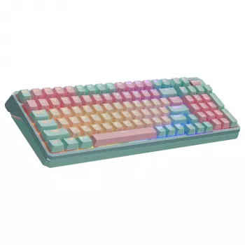 Teclado Cooler Master MK770 mecânico, USB + RF Wireless + Bluetooth, QWERTY francês, 99 teclas, RGB, turquesa