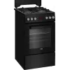 Fogão independente BEKO FSM52331DBDS, placa a gás 4 bicos (2900/2000/2000/1000 W), forno elétrico 60 L, 60 cm, classe de eficiência energética A, preto