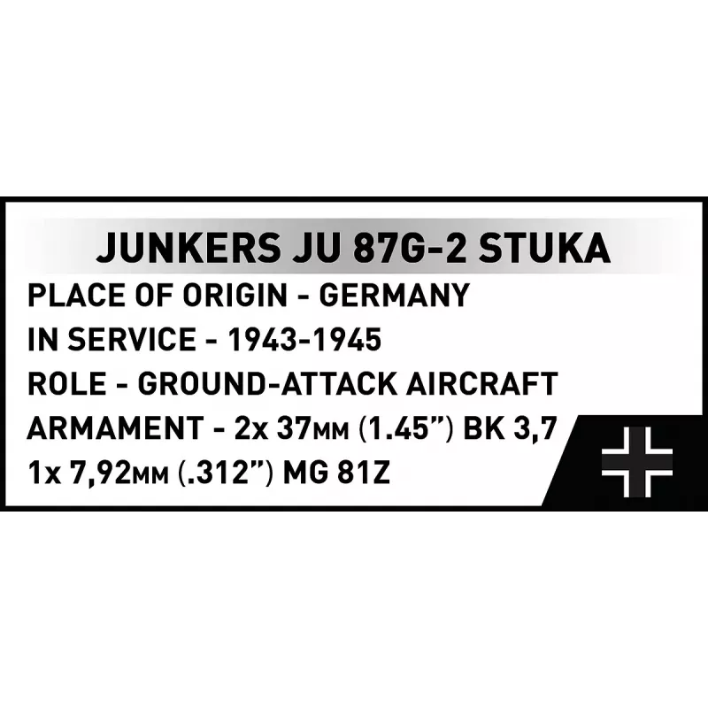 Kit de construção Cobi Blocks Junkers JU 87G-2 Stuka 571 peças kit de modelismo