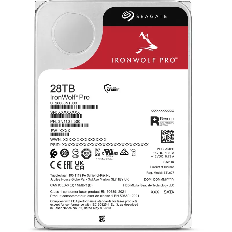 Disco interno Seagate IronWolf Pro ST28000NT000 28 TB 7200 RPM 512 MB 3,5