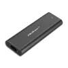 Qoltec 50312 caixa para SSD M.2 NVMe, USB Type-C, preta