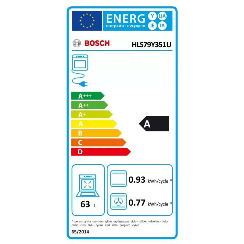 Fogão Bosch HLS79Y351U Série 6 Placa de indução, forno elétrico, aço inoxidável, largura 60 cm, grelhar, LCD, 63 L, profundidade 60 cm
