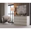 Cómoda MALWA M6/140 da top e shop — 6 gavetas, 1380×400×750 mm, laminado caxemira