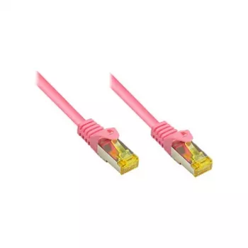 Cabo de rede RJ45 com cabo bruto Cat.7 e proteção da patilha (RNS®), S/FTP, PiMF, sem halogéneos, 600 MHz, OFC, magenta, 1 m, Good Connections® (8070R-010M)