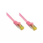 Cabo de rede RJ45 com cabo bruto Cat.7 e proteção da patilha (RNS®), S/FTP, PiMF, sem halogéneos, 600 MHz, OFC, magenta, 1 m, Good Connections® (8070R-010M)