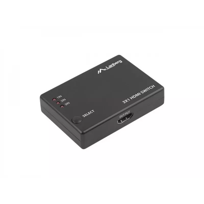 Comutador de vídeo LANBERG 3X HDMI + porta micro USB