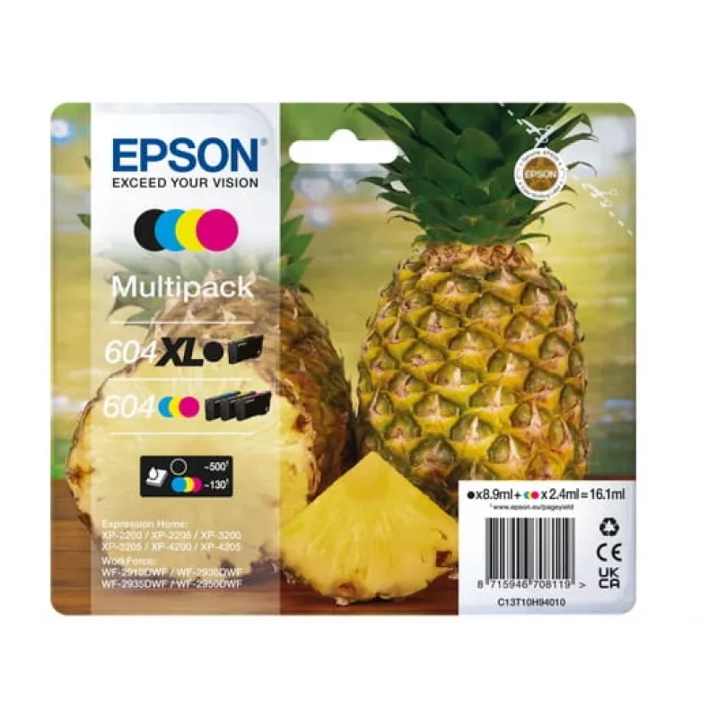 Tinteiro Epson 604XL 4 unid. original alto (XL) alcance preto, ciano, magenta, amarelo
