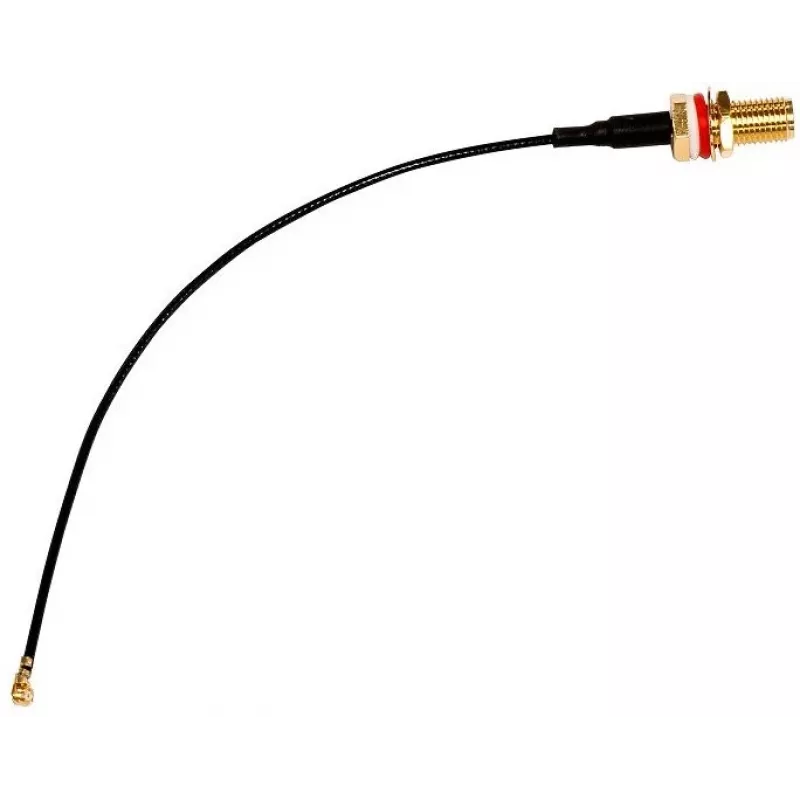 Cabo coaxial MikroTik ACSMAUFL conector fêmea SMA reto 1 m preto