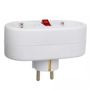 Adaptador de tomadas MACLEAN MCE338 F — tipo F, 2 tomadas, 2×16A com disjuntor