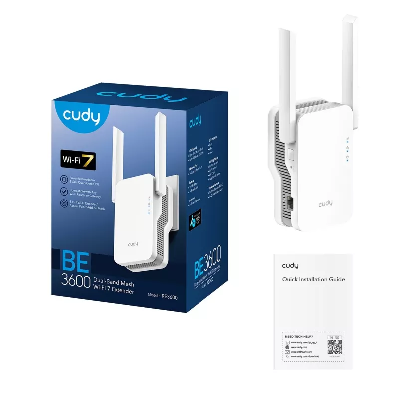 Sistema Mesh Wi-Fi Cudy RE3600 Dual-Band Wi-Fi 7 branco