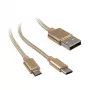 Cabo USB Akasa AK-CBUB42-12GL 1,2 m USB 2.0 USB A USB C/Micro-USB B dourado (AK-CBUB42-12GL)